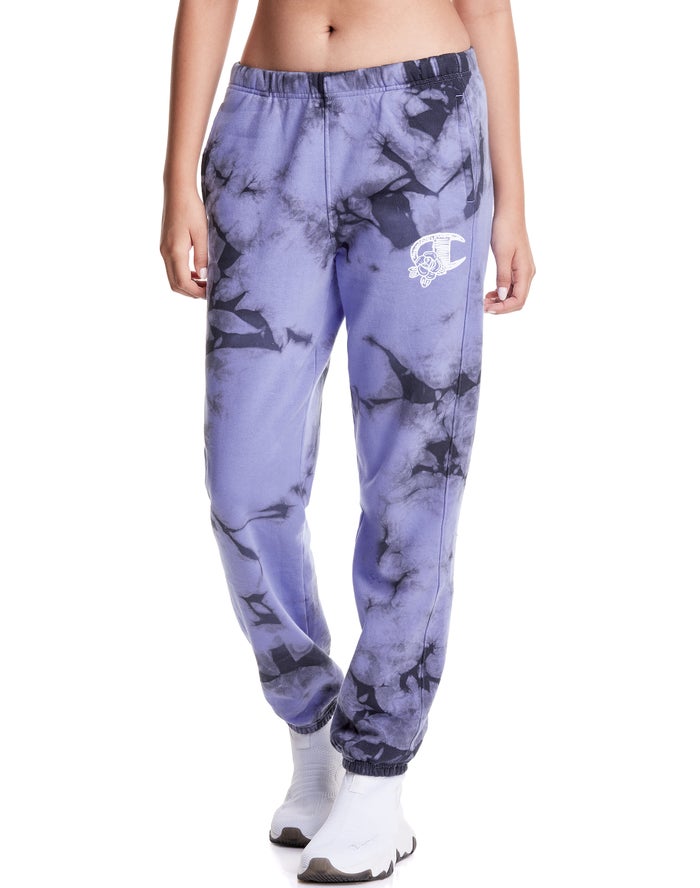 Champion Womens Sweatpants NZ - Galaxy Dye Boyfriend Purple/Black ( 9814-PKUNR )